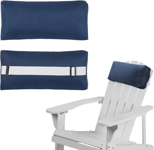 Miniatura 15 de Juego de 2 fundas de almohada para silla reclinable al aire libre, con correa ajustable, resistente al agua, para patio, jardín, playa, piscina, Gris