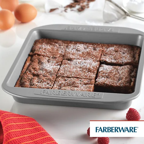 Miniatura 25 de Farberware - Charola de horno de 9 por 13 pulgadas, antiadherente, Round, 9, Plateado