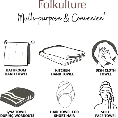 Miniatura 7 de Folkulture Juego de 2 toallas de mano con lazo para colgar, juego de 2 toallas de mano bohemias para baño, 100% algodón para colgar y toallas