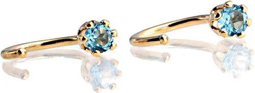 Miniatura 36 de Half Huggie Birthstone Gold Hoop Earrings for Women Tiny Cartilage Stud Piercing Earring Hypoallergenic Earring Screw Back Dainty Hug