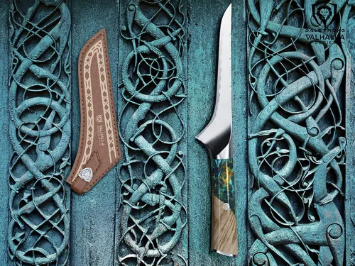 Miniatura 8 de Dalstrong Cuchillo para deshuesar – 6 pulgadas – Serie Valhalla – Acero 9CR18MOV HC – Cuchillo de regalo con mango de resina celestial y madera