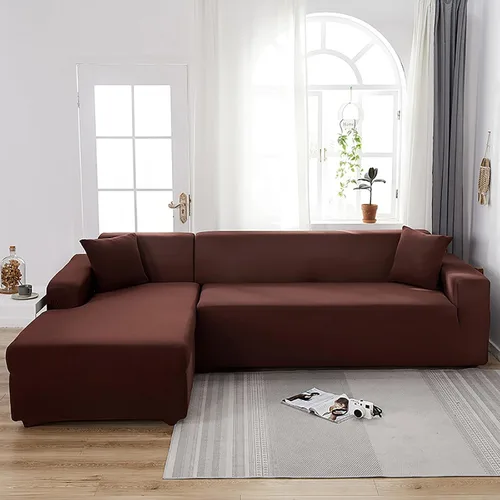 Miniatura 7 de Konsilsa Funda elástica para sofá en forma de L, funda completa para sofá de 1/2/3/4 plazas, protector de muebles suave, antideslizante, lavable a