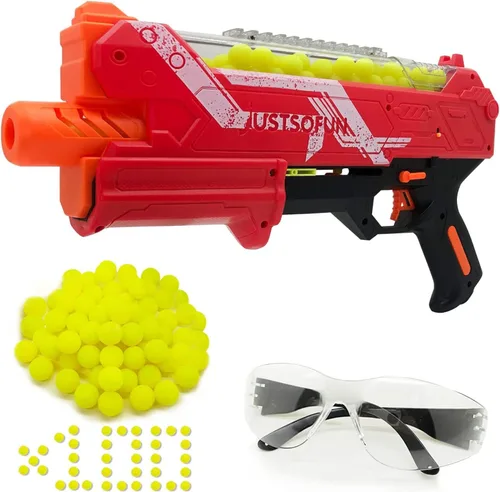 Miniatura 9 de YTSWELE Pistola Blaster con gafas protectoras con pistón de resorte y 100 rondas para hasta 110 FPS compatible con dardos Nerf Hyper Rounds, fácil