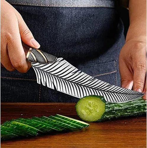 Miniatura 7 de Dream Reach Cuchillo de deshuesar vikingo de plumas, cuchillo vikingo profesional de 6 pulgadas, cuchillo de carne de espiga completa con caja
