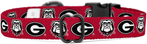 Miniatura 4 de Georgia Bulldogs - Collares y correas ajustables de nailon hechos a mano (cuello XS)