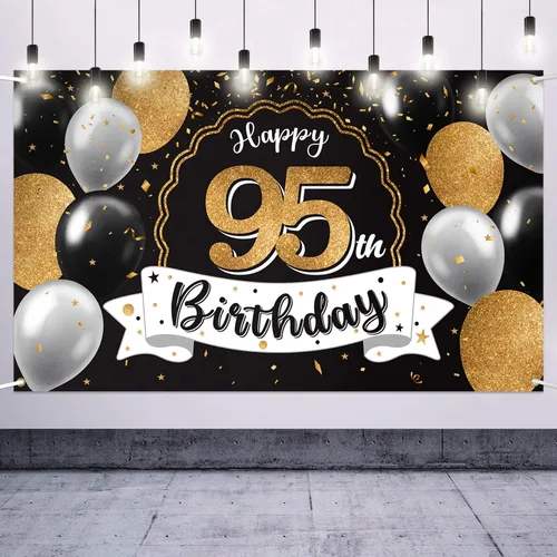 Miniatura 21 de Decoración de feliz cumpleaños número 100, globo negro y dorado número 100, cartel de fondo grande de cumpleaños – Decoración de fiesta