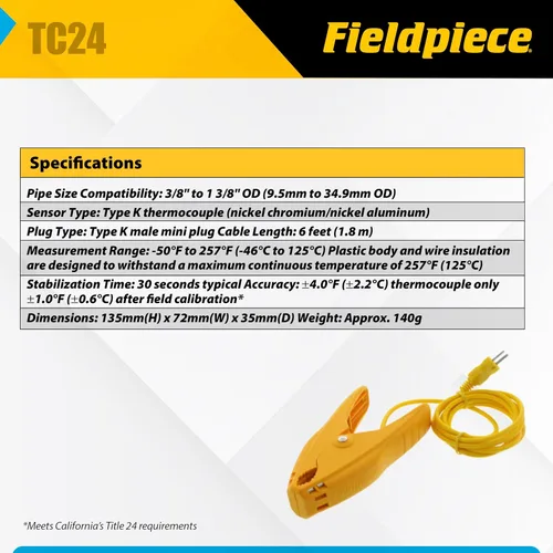 Miniatura 3 de Fieldpiece TC24refrigerator repuesto partsfieldpiece hecho de la mejor