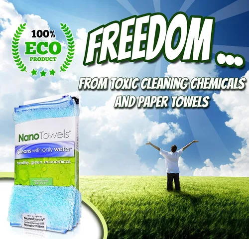 Miniatura 3 de Life Miracle Nano Towels - Increíble tela ecológica que limpia prácticamente cualquier superficie con solo agua. No más toallas de papel o productos
