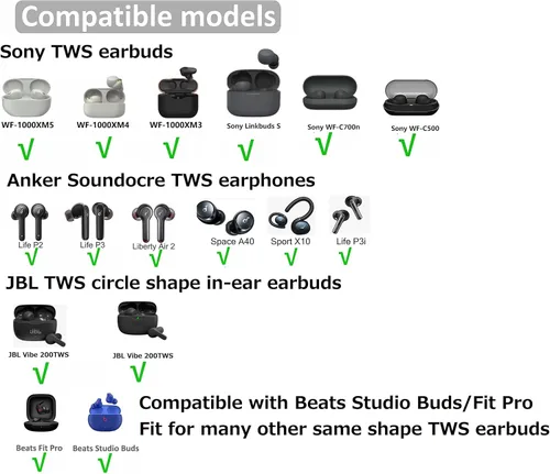 Miniatura 2 de JNSA Puntas de auriculares de doble brida antideslizantes con aislamiento de ruido compatibles con Sony WF-1000XM5/XM4, JBLvibe 200TWS, auriculares