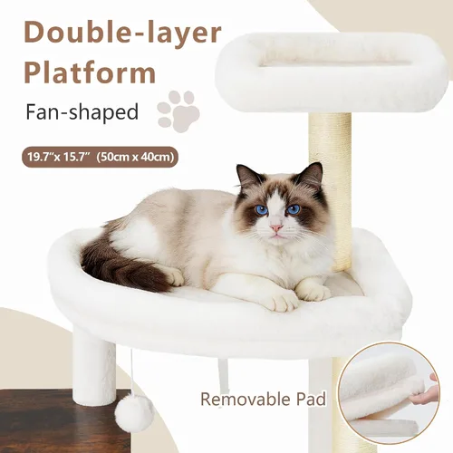 Miniatura 3 de Gitelsnour Árbol para gatos, torre de madera para gatos de 70.9 pulgadas para gatos grandes y adultos, muebles modernos para gatos con condominio