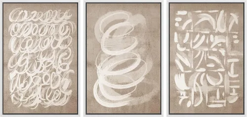 Miniatura 15 de SIGNWIN Lienzo enmarcado para pared, juego de arte abstracto de serenidad costera, ilustraciones abstractas junto al mar, arte moderno, decorativo