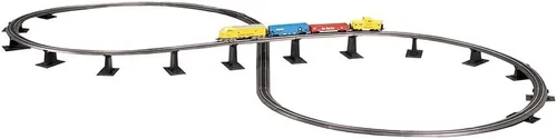 Miniatura 2 de Bachmann Trenes a presión E-Z TRACK E-Z TRACK SOBRE BAJO FIGURA 8 PISTAS PACK - Riel de aleación de acero con plataforma negra - Escala HO
