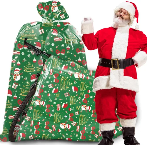 Miniatura 12 de Bolsas de regalo de Navidad extra grandes de HYmoso, 2 piezas de bolsas de regalo para bicicletas jumbo para regalos gigantes enormes de Navidad