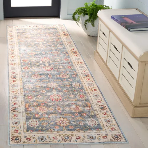 Miniatura 9 de SAFAVIEH Alfombra lavable Colección Arizona, ovalada, de 5 x 8 pies, verde y beige, antideslizante y fácil de limpiar, ideal para sala de estar
