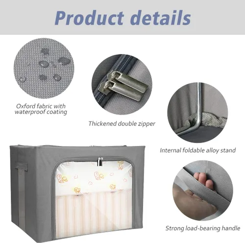 Miniatura 4 de Caja de almacenamiento apilable de ropa para accesorios de ropa, contenedores de almacenamiento con marco de acero para regalo de juguetes, juego
