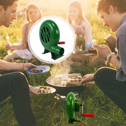 Miniatura 7 de Ventiladores de barbacoa, soplador de barbacoa de 200 W, mini soplador de forja de herrero con conducto de hierro, soplador manual portátil