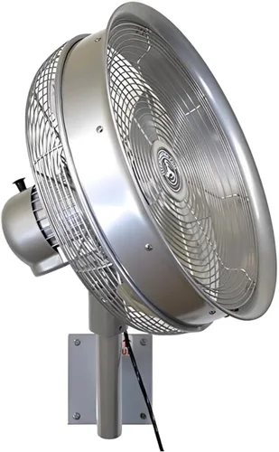Hydromist Ventilador oscilante de pared para exteriores, control de cable de 3 velocidades, hoja de ventilador de resina dura con soporte de montaje