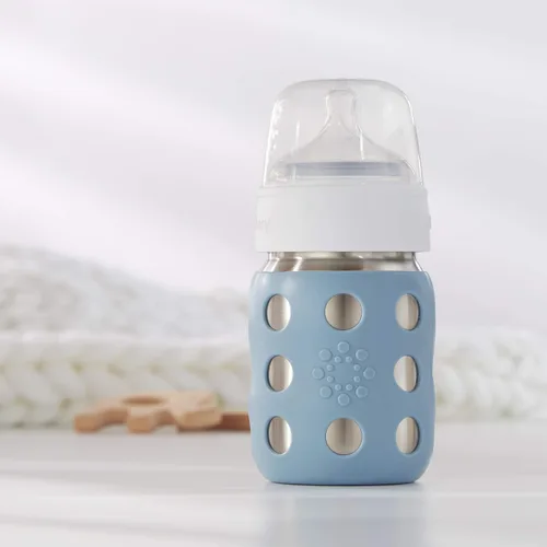 Miniatura 9 de Lifefactory Biberón de cuello ancho aislado al vacío de acero inoxidable de 8 onzas con pezón etapa 2 (3-6 meses) melón (LS2211WCA4)