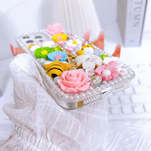 Miniatura 4 de Funda para Samsung Galaxy S22 Ultra Bling con purpurina, diamantes de imitación de cristal de lujo con diamantes de imitación de abeja linda torre