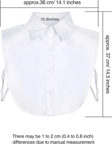 Miniatura 2 de Tatuo Cuello falso de camisa para mujer, 2 unidades, cuello dickey
