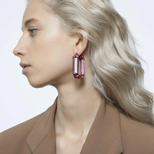 Miniatura 5 de Swarovski Lucent - Colección de joyas para aretes, acabado en tono rodio, cristal azul, cristal rosa, Cristal
