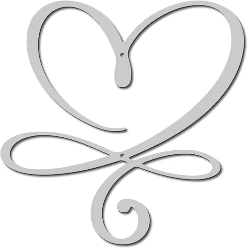 CREATCABIN Arte de pared de metal con corazón infinito, decoración de pared, letreros de pared de hierro para colgar en la pared, escultura de metal