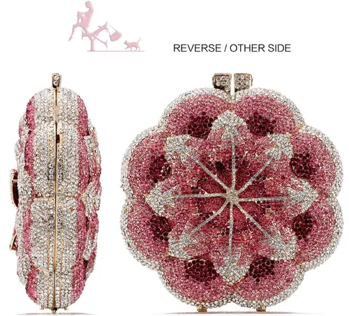 Miniatura 2 de Bolso de noche para mujer, bolso de embrague de cadena de metal con diamantes de imitación Fashion, AAA Rhinestone, Metal Chain