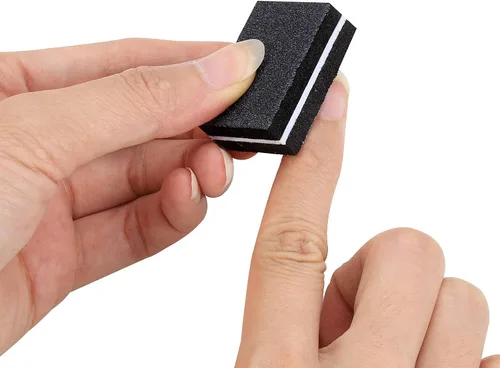 Miniatura 4 de 100 unidades de mini amortiguadores para uñas de grano 180/100 para uñas acrílicas para el cuidado de las uñas (negro)