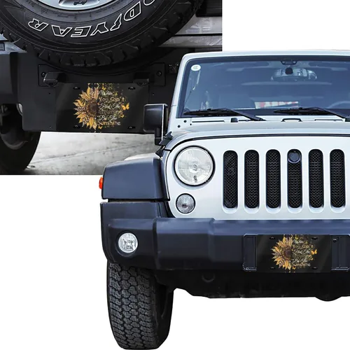 Miniatura 8 de Placa de matrícula frontal Be The Sunshine, placa decorativa de metal de aluminio para automóvil When You Can't Find The Sunshine, cubierta de Sé