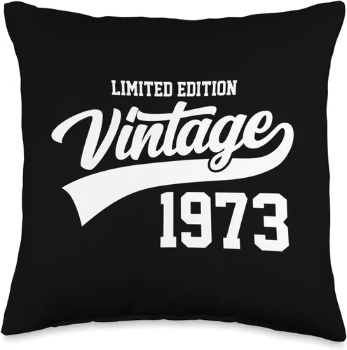Limited Edition Vintage 1973 50th Birthday Year Retro Sports Throw Pillow