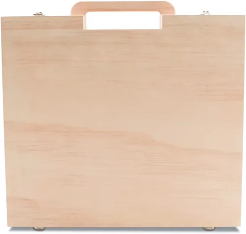 Miniatura 10 de Woodpeckers Maleta de madera de 8-1/8 x 10 pulgadas, paquete de 1 caja de madera sin terminar para manualidades, cajas de memoria aptas para viajes