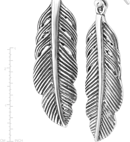 Miniatura 4 de Silpada Pendientes colgantes 'pluma grabada' en plata de ley, Plata de ley Turquesa Coral, Sin piedra no conocido