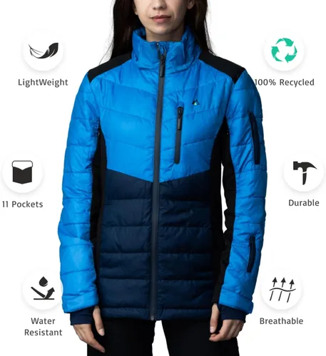 Miniatura 2 de Apricoat EcoDown Jacket - Chaqueta acolchada con capucha ligera y resistente al agua - Abrigo de invierno resistente al viento con aislamiento