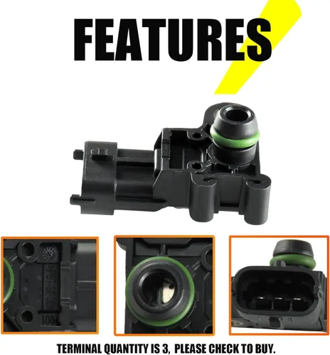 Miniatura 4 de 55567257 AS429 Sensor absoluto del colector de mapas compatible con Buick Encore 2013-2021, Chevy Cruze 2011-2017, Chevy Sonic 2012-2020, Chevy Trax
