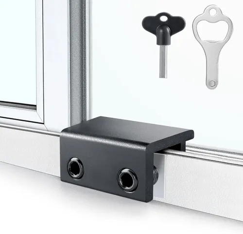 ZRFCXE Cerraduras para Ventanas, Paquete de 4 Cerraduras de Ventana Corrediza con Llave para Ventanas Corredizas Verticales y Horizontales Puertas,