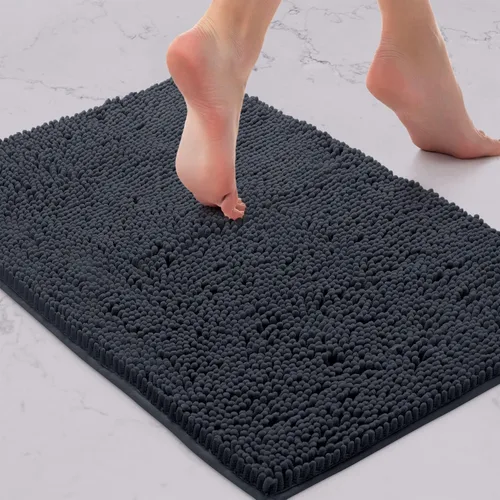 Miniatura 151 de LuxUrux Tapete de microfibra afelpada, de felpilla extrasuave, pelo largo de 1 pulgada, muy absorbente, para baño o ducha, lavar y secar a máquina
