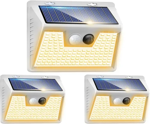 Miniatura 48 de Peasur Luces Solares para Exteriores con Sensor de Movimiento, 140 LED Luz Solar Alimentada por Energía Solar para Cerca Impermeable, 3 Modos
