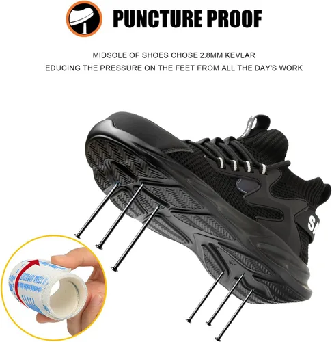 Miniatura 3 de LIWEGHT Steel Toe Shoes for Women Lightweight Safety Shoes Women Comfortable Composite Steel Toe Sneakers Indestructible Shoes