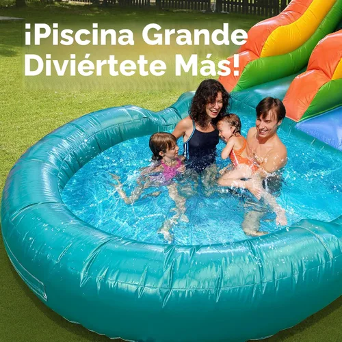 Miniatura 3 de Tobogán acuático comercial, tobogán acuático grande de 21 pies para niños y adultos con potente soplador de 950 W y tubo de agua, toboganes