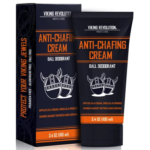 Viking Revolution Desodorante de bolas con aloe vera y verdolaga - Crema antirozaduras para ingle y entrepierna para hombres - Secado rápido, crema