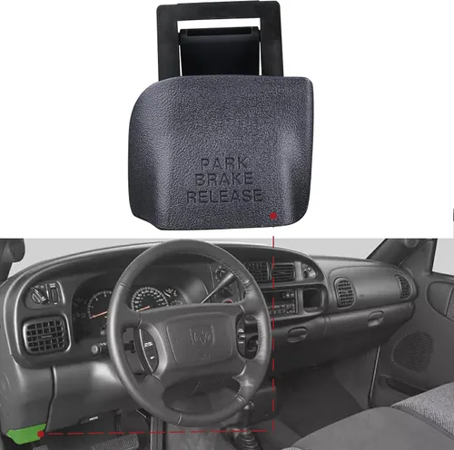 Miniatura 2 de TQPONLY 74934 Manija para Liberar Freno de Estacionamiento (Gris Niebla) Compatible con Dodge Ram 1500 2500 3500 de 1998 a 2002 Reemplaza RU38RC8AA