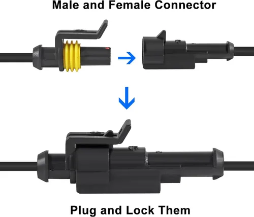 Miniatura 2 de 10 Piezas Conector de 1 Pin Impermeable Eléctrico Enchufe de 1 Pin Auto Cable Eléctrico Conectores de Desconexión Rápida Automotrices Conectores