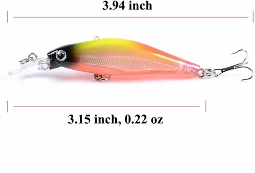 Miniatura 2 de Juego de 8 señuelos de pececillo que se hunden Jerkbait Crankbait, señuelo de pesca duro para lubina, trucha y lucioperca, trucha de salmón, 6