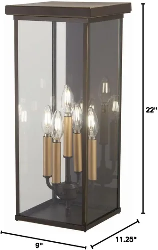 Miniatura 2 de Minka Lavery Lámpara de pared exterior 72583-143C Casway, 5 luces 200 vatios, bronce aceitado