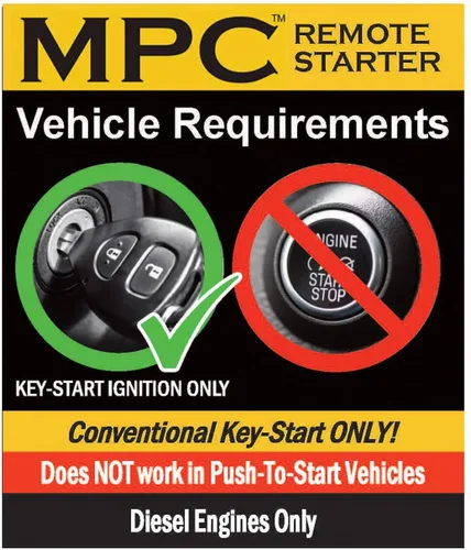 Miniatura 2 de MPC Kit de arranque remoto compatible con Ford F-250 Super Duty 2017-2019 Diesel Llave para arrancar 100% Plug N Play Presione OEM Fob
