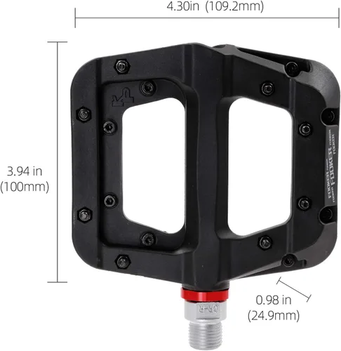 Miniatura 6 de FOOKER Pedales MTB para bicicleta de montaña, 3 rodamientos, antideslizantes, ligeros, de fibra de nailon, pedales de plataforma de bicicleta