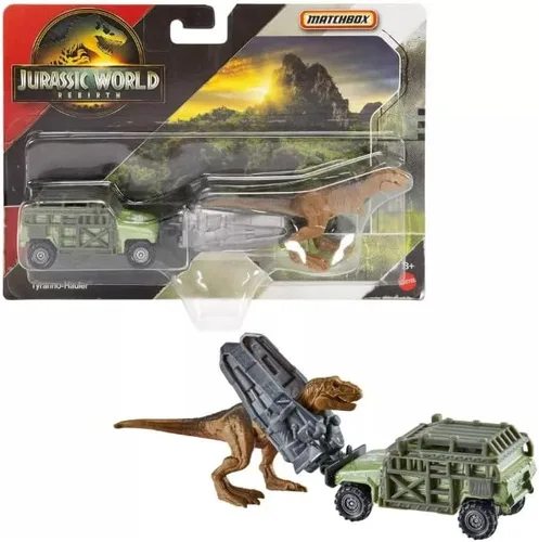 Miniatura 4 de Hot Wheels Jurassic World Rebirth, vehículo de colección de dinosaurios y figura (Dilophosaurus Lifter)