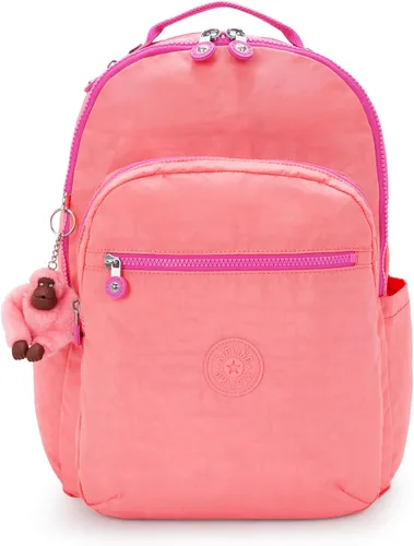 Miniatura 48 de Kipling Seoul - Mochila grande metálica para portátil de 15 pulgadas, Agua (Aqua Flowers)