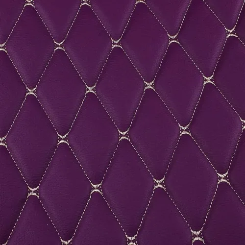 Miniatura 7 de Tela de espuma acolchada de vinilo de piel sintética de diamante con respaldo de espuma de 1/4 pulgadas de grosor para tapicería, cabeceras de Morado