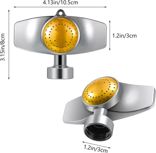 Miniatura 2 de Riakrum 1 paquete de rociadores de metal de 360 grados, rosca interna de 3/4 pulgadas, patrón circular ajustable con flujo de agua suave para patio